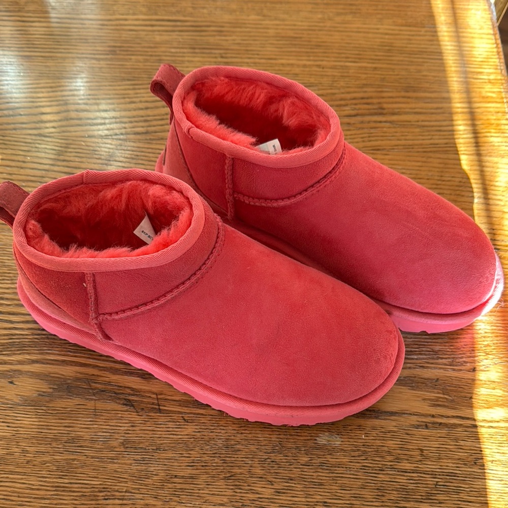 UGG Red Suede Ankle Boots